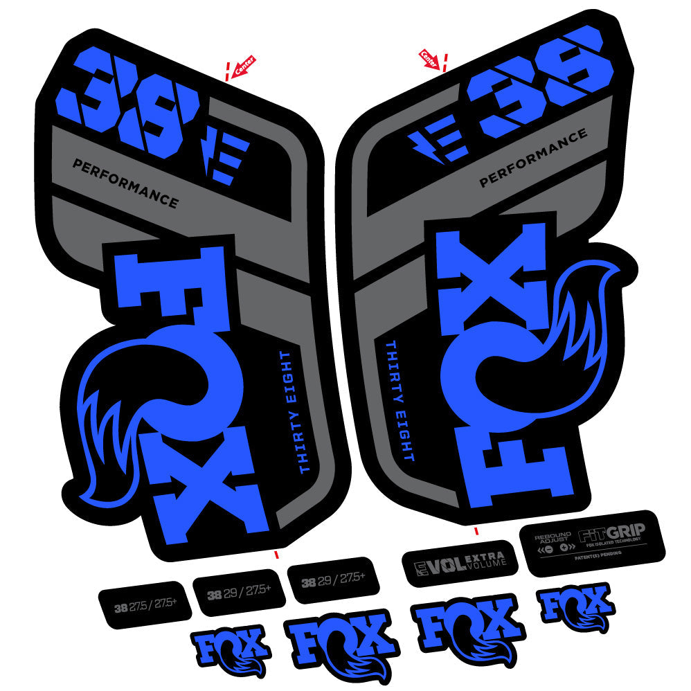 Autocollant Fox 38 Performance E-Vélo, Fourche 29, Vélo vinyle sticker