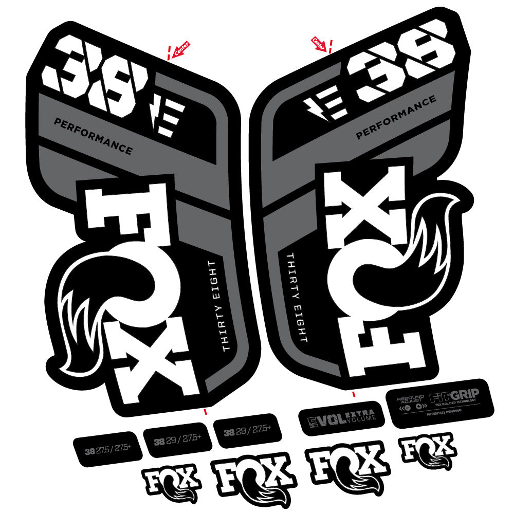 Autocollant Fox 38 Performance E-Vélo, Fourche 29, Vélo vinyle sticker