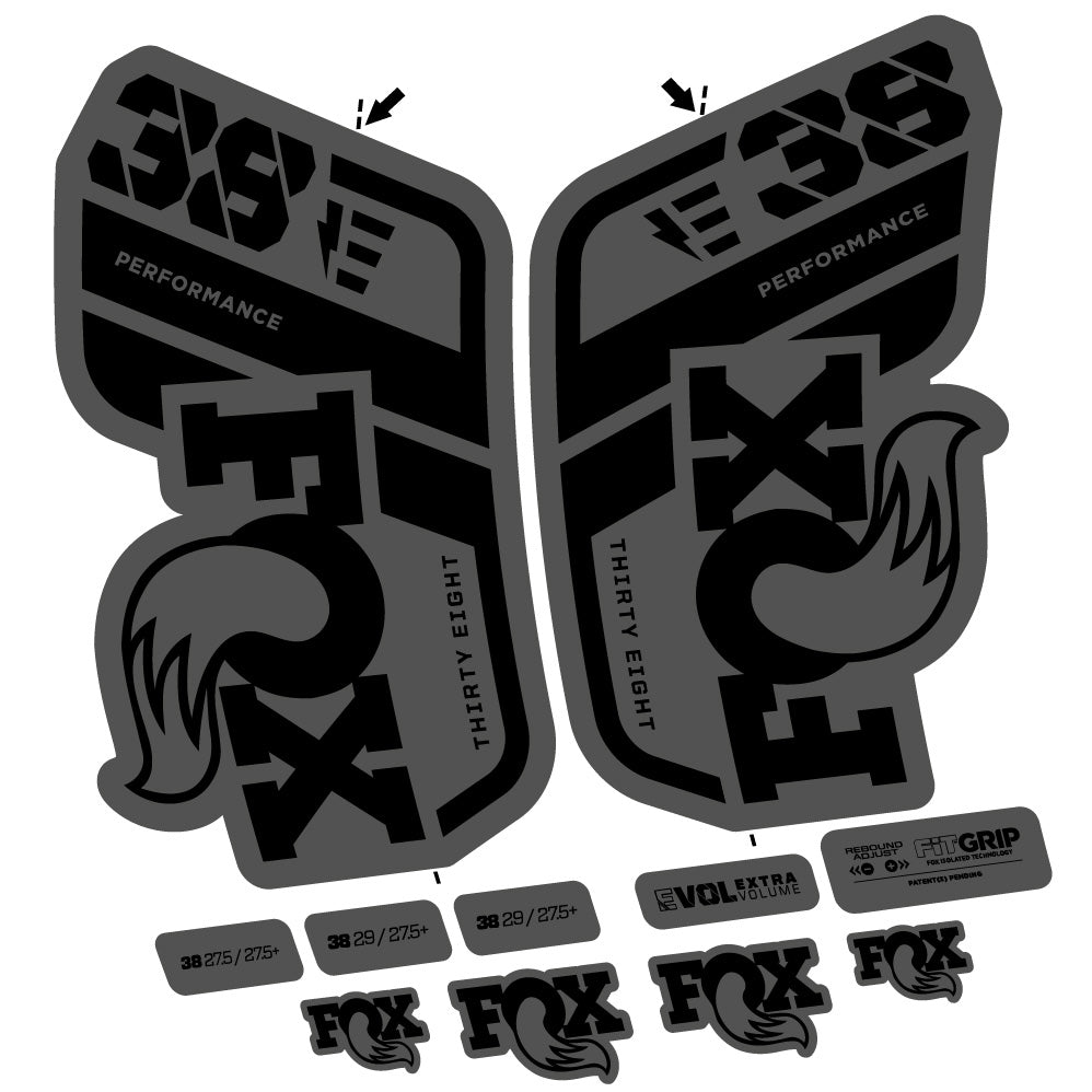 Autocollant Fox 38 Performance E-Vélo, Fourche 29, Vélo vinyle sticker