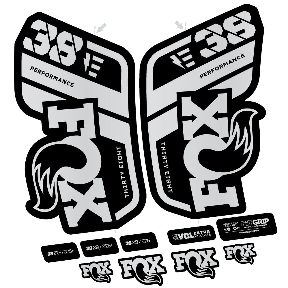 Autocollant Fox 38 Performance E-Vélo, Fourche 29, Vélo vinyle sticker