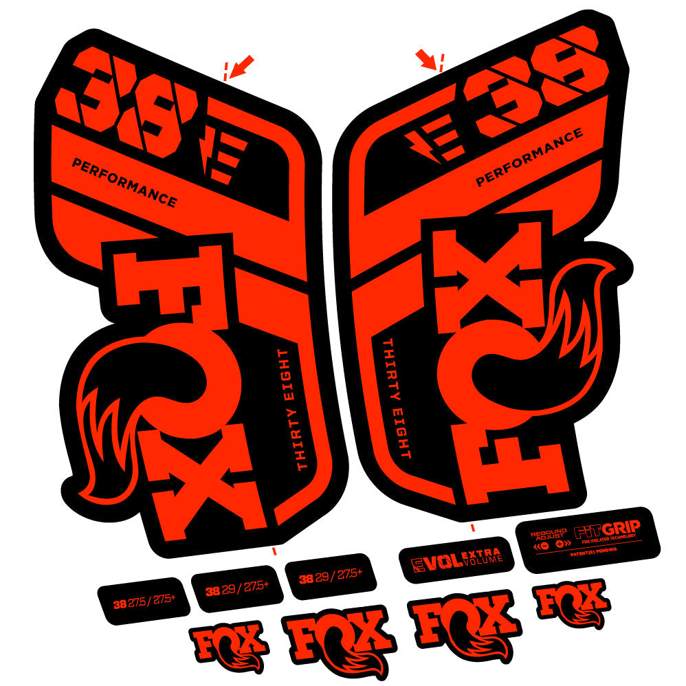 Autocollant Fox 38 Performance E-Vélo, Fourche 29, Vélo vinyle sticker