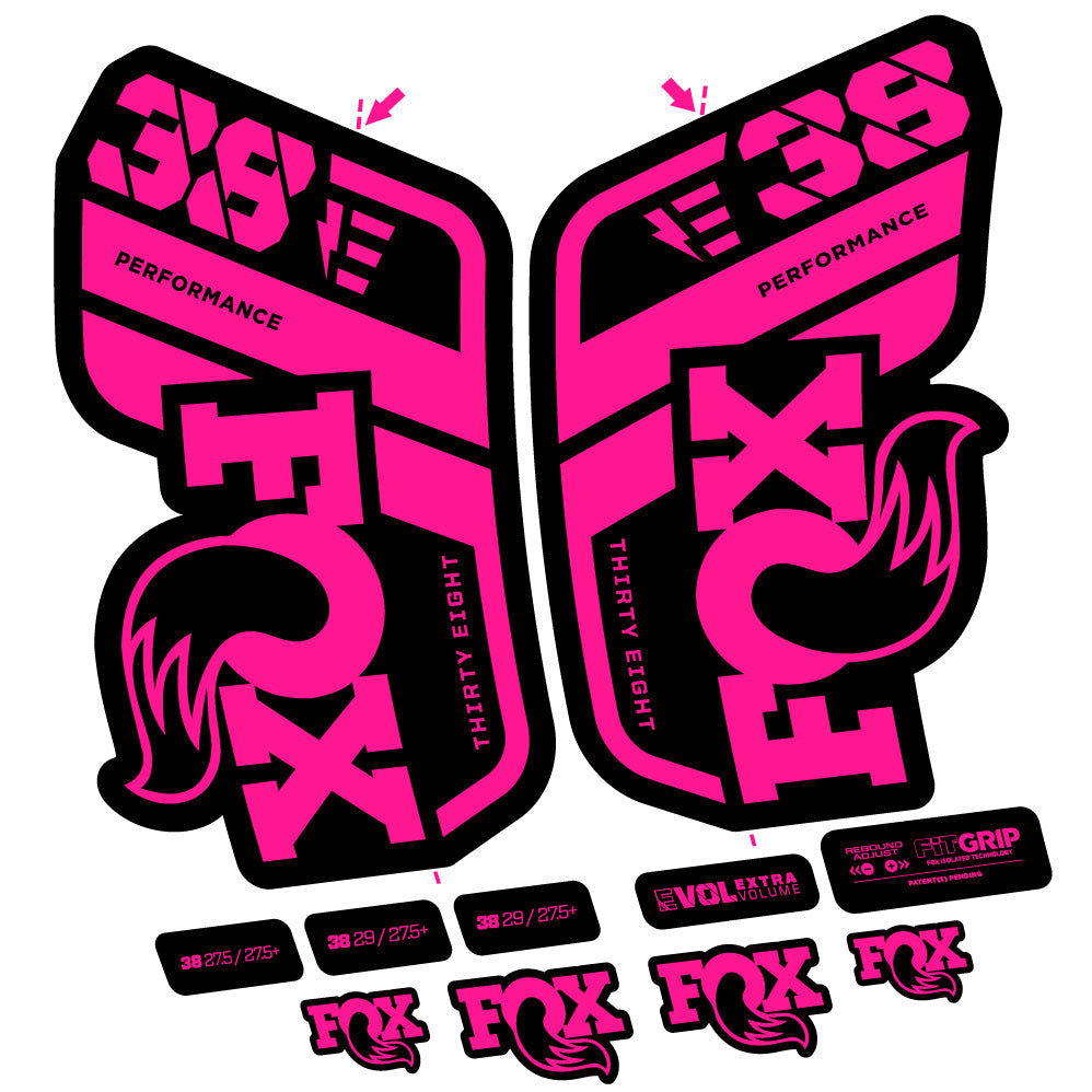 Autocollant Fox 38 Performance E-Vélo, Fourche 29, Vélo vinyle sticker