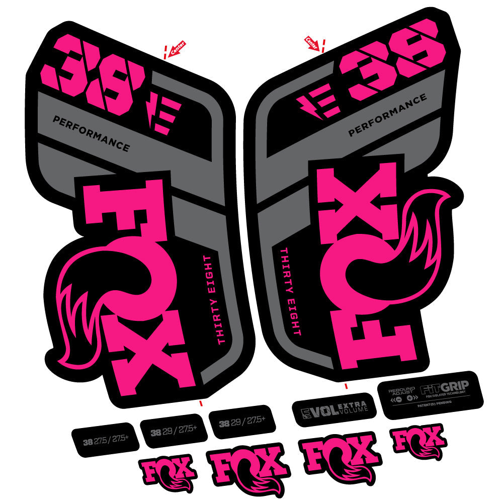 Autocollant Fox 38 Performance E-Vélo, Fourche 29, Vélo vinyle sticker