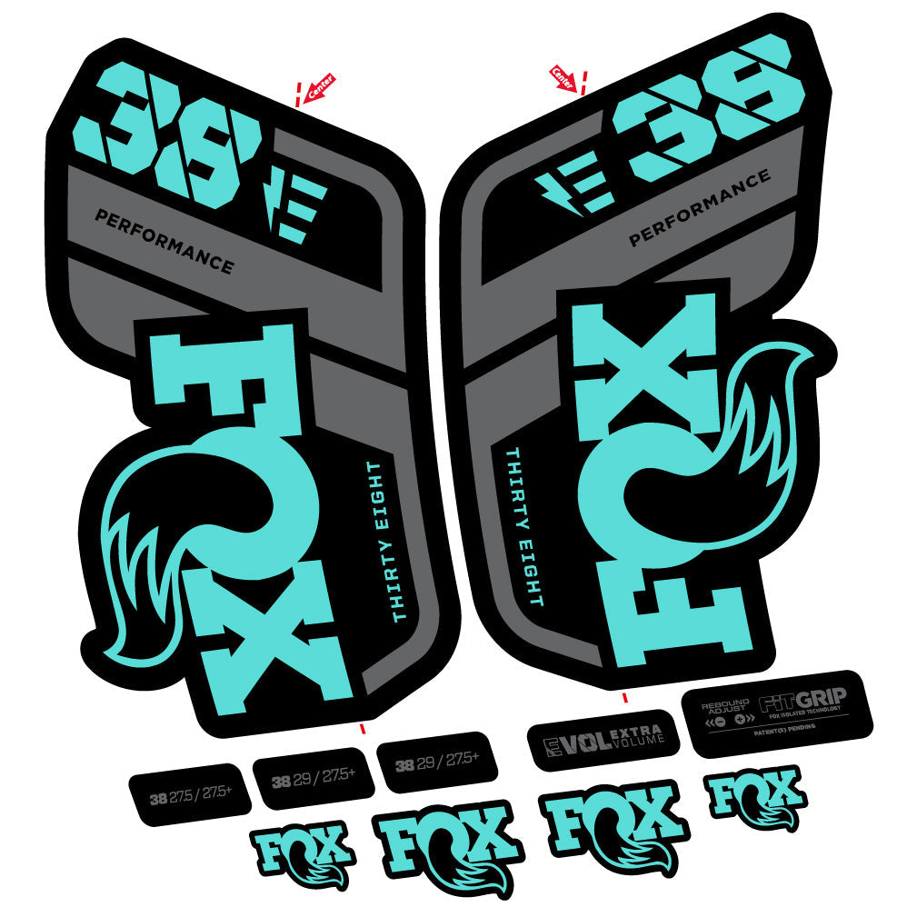 Autocollant Fox 38 Performance E-Vélo, Fourche 29, Vélo vinyle sticker