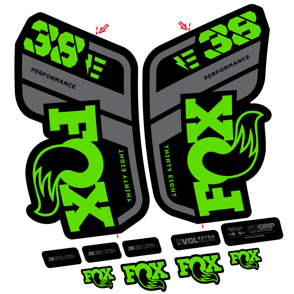 Autocollant Fox 38 Performance E-Vélo, Fourche 29, Vélo vinyle sticker