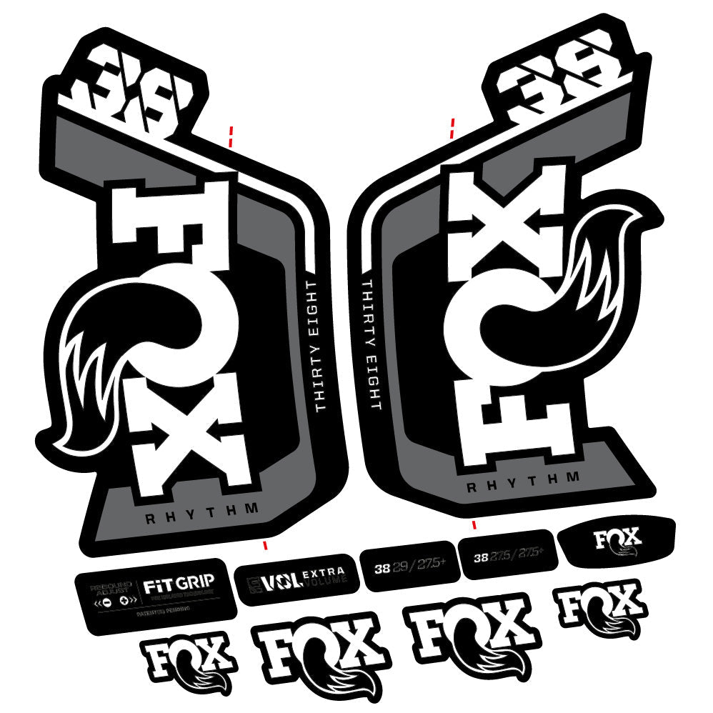 Autocollant Fox Factory 38 Rhythm 2024, Fourche 29, Autocollant Vélo vinyle