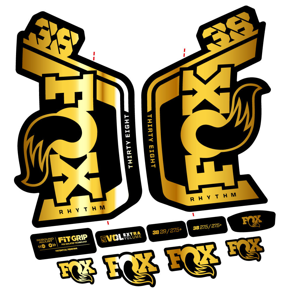 Autocollant Fox Factory 38 Rhythm 2024, Fourche 29, Autocollant Vélo vinyle