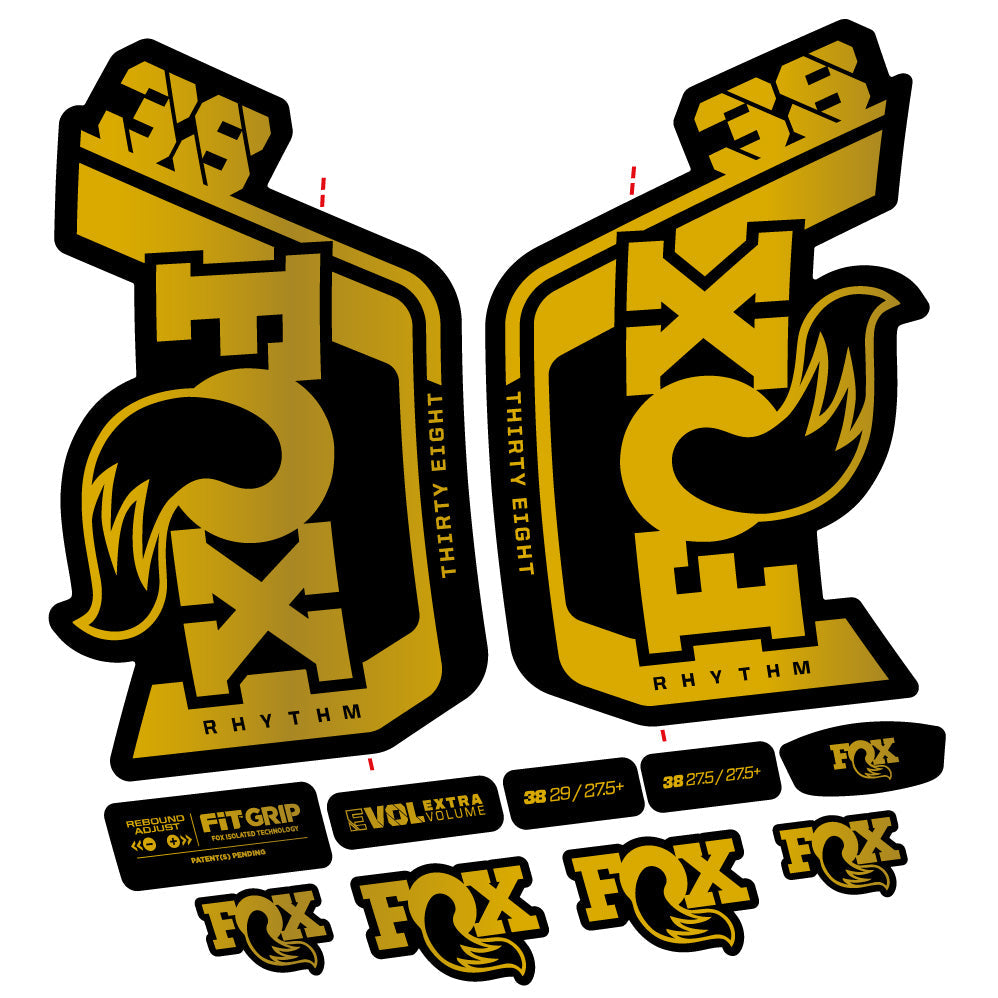 Autocollant Fox Factory 38 Rhythm 2024, Fourche 29, Autocollant Vélo vinyle