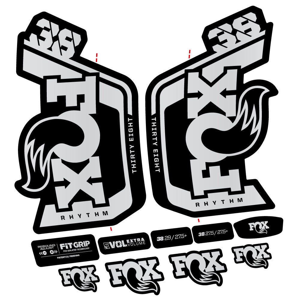 Autocollant Fox Factory 38 Rhythm 2024, Fourche 29, Autocollant Vélo vinyle