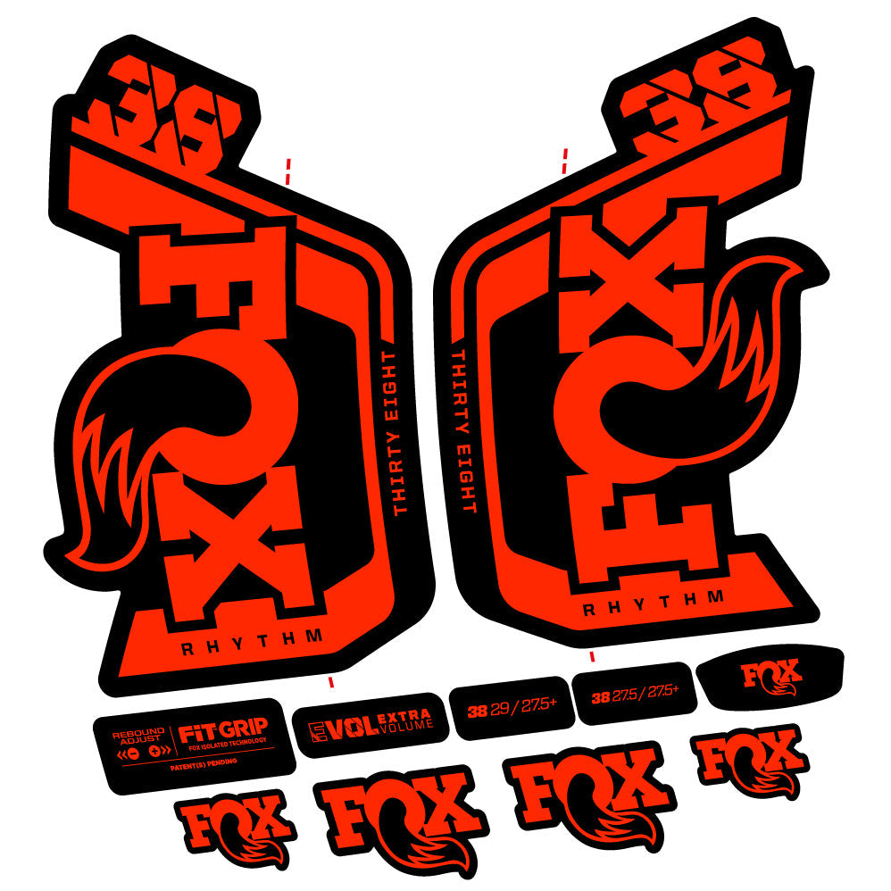 Autocollant Fox Factory 38 Rhythm 2024, Fourche 29, Autocollant Vélo vinyle