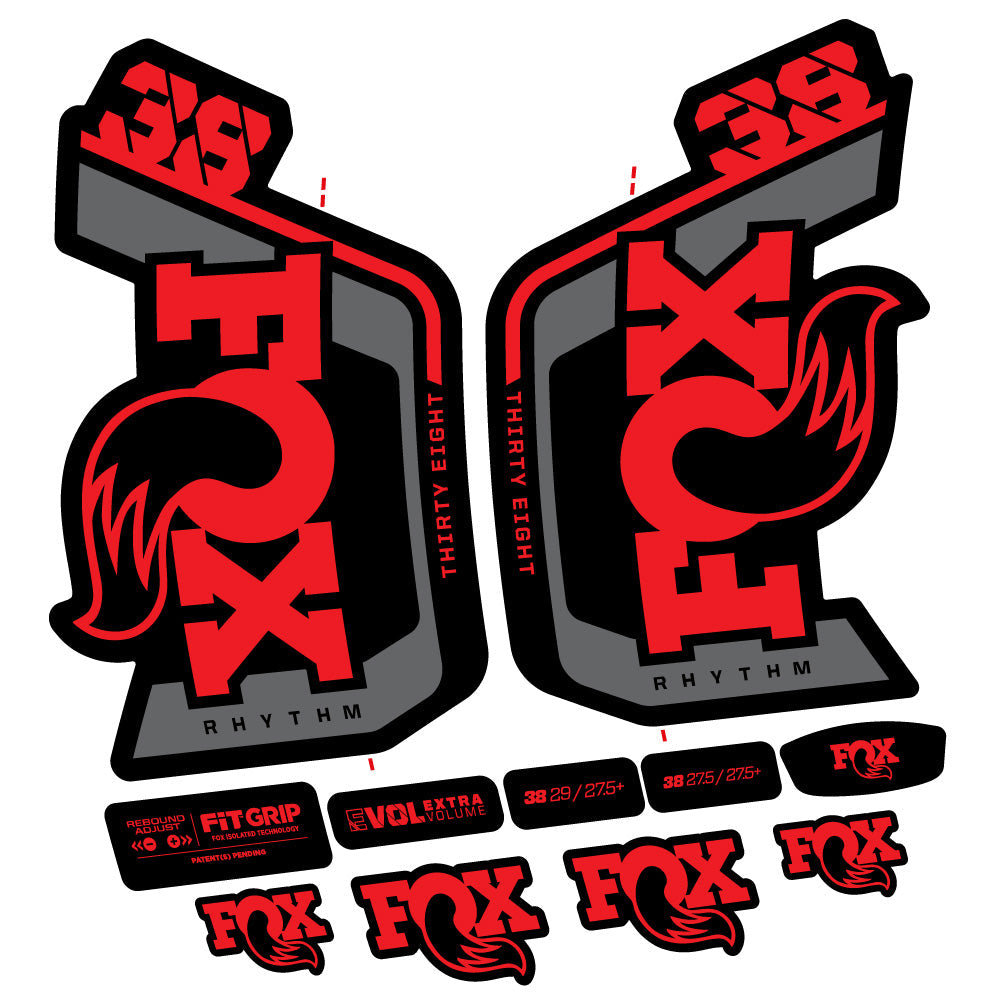 Autocollant Fox Factory 38 Rhythm 2024, Fourche 29, Autocollant Vélo vinyle