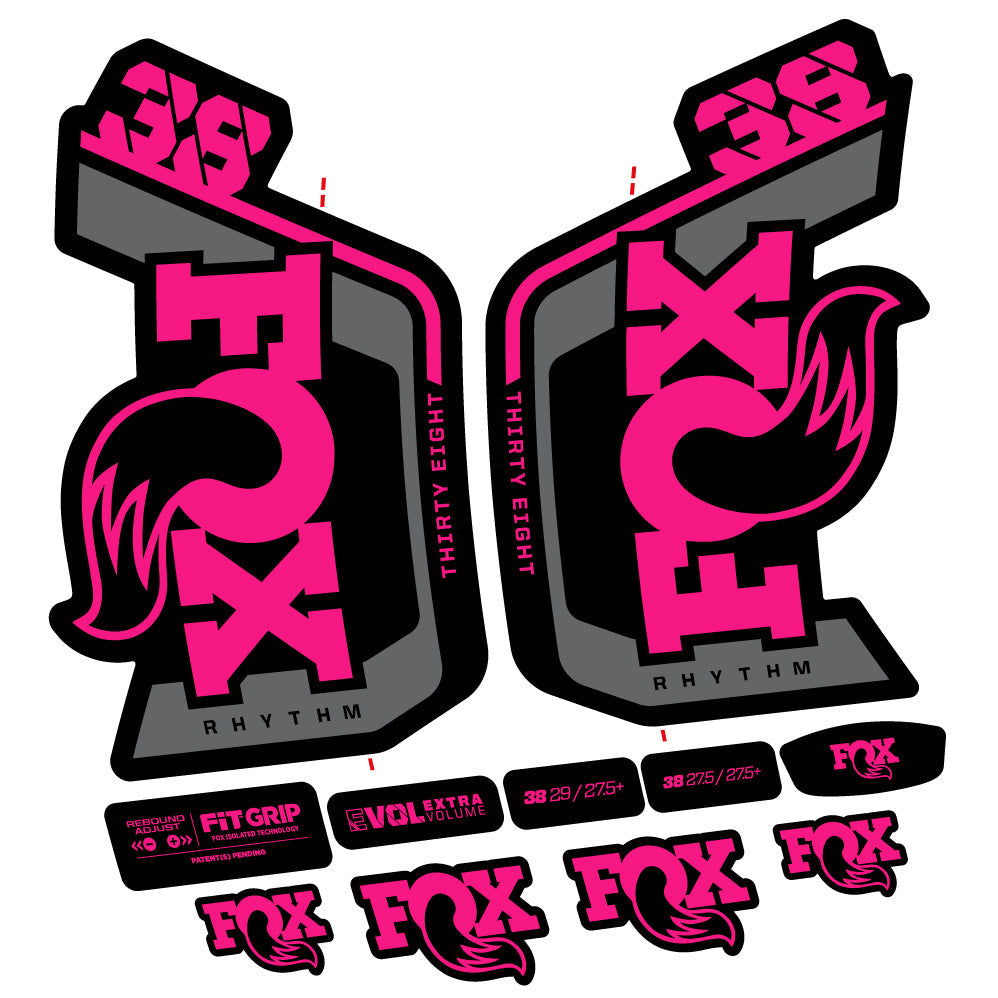 Autocollant Fox Factory 38 Rhythm 2024, Fourche 29, Autocollant Vélo vinyle