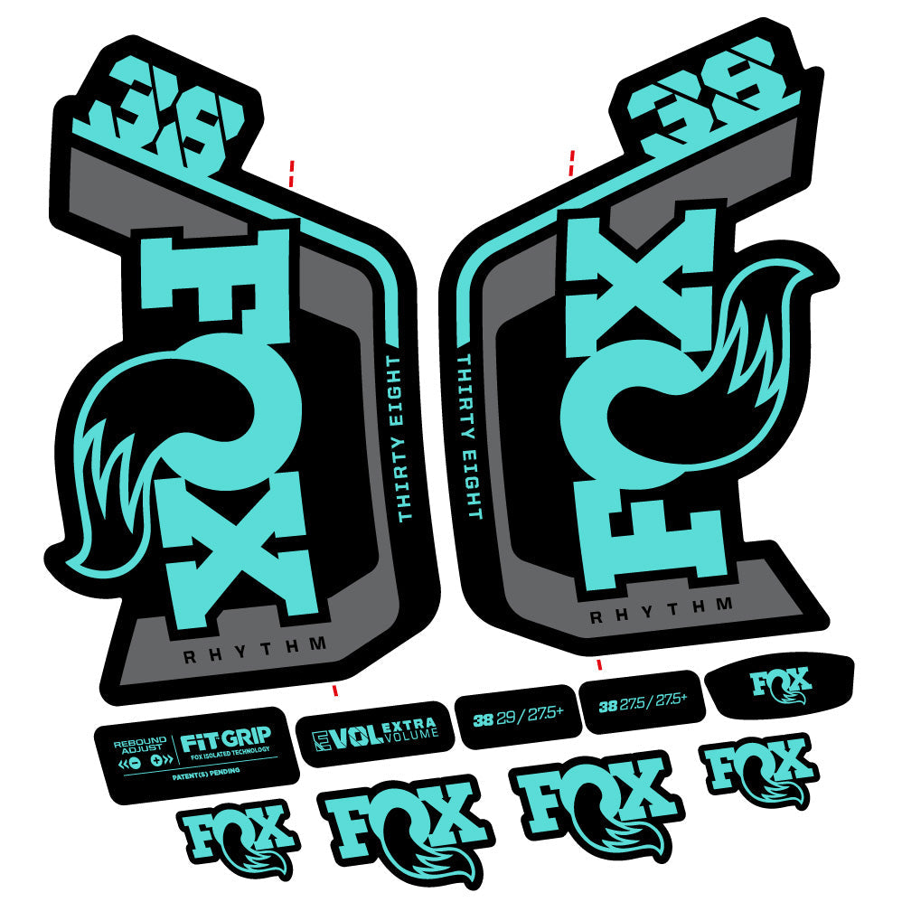 Autocollant Fox Factory 38 Rhythm 2024, Fourche 29, Autocollant Vélo vinyle