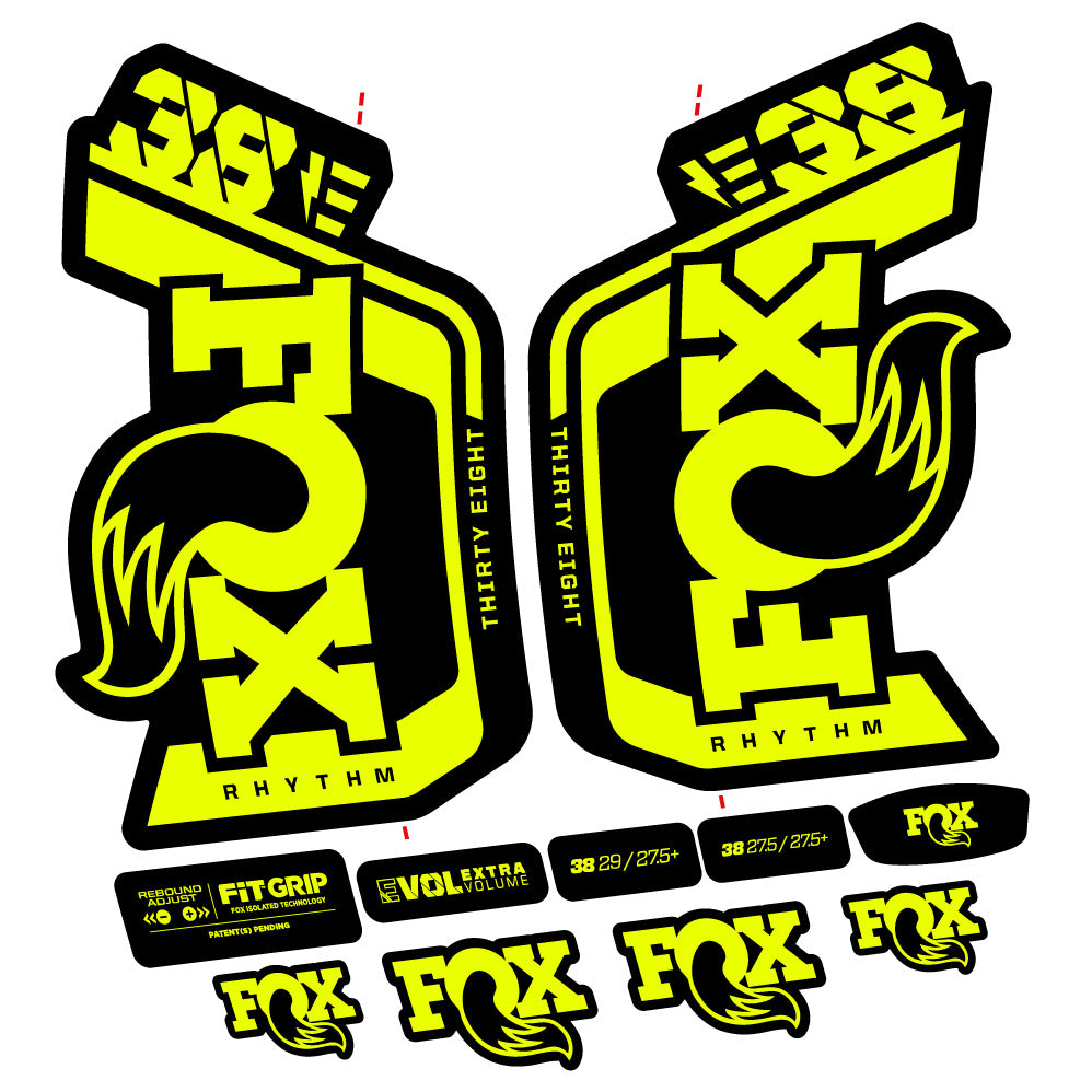 Autocollant Fox Factory 38 Rhythm E-Vélo 2024, Fourche 29, Autocollant Vélo vinyle