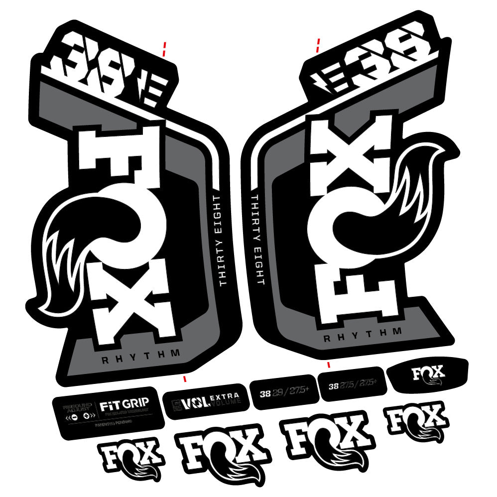 Autocollant Fox Factory 38 Rhythm E-Vélo 2024, Fourche 29, Autocollant Vélo vinyle