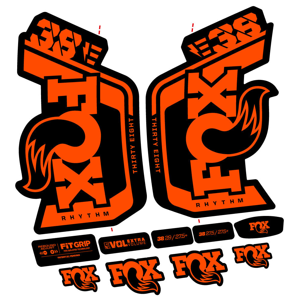 Autocollant Fox Factory 38 Rhythm E-Vélo 2024, Fourche 29, Autocollant Vélo vinyle