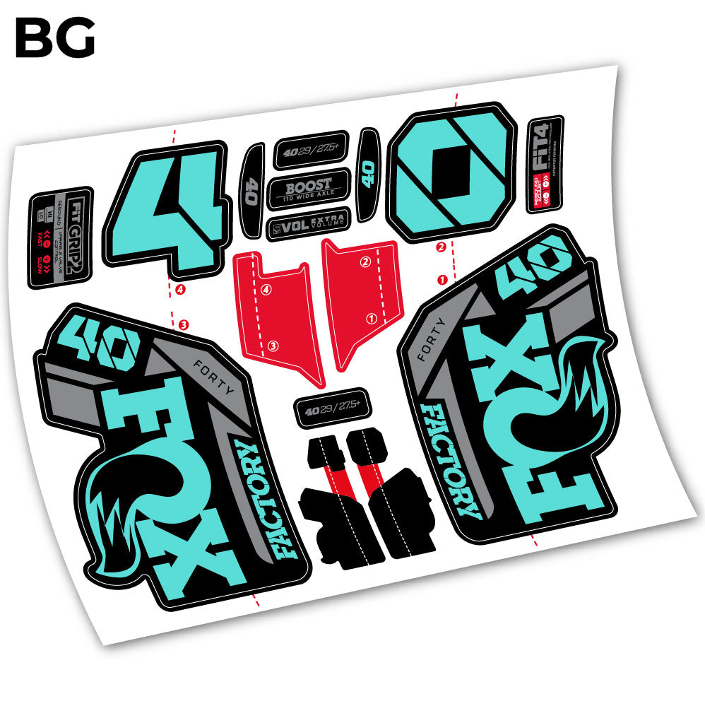 Autocollant, Fox 40 Factory 2021 Stickers, Autocollant Vélo Fourche Vinyle