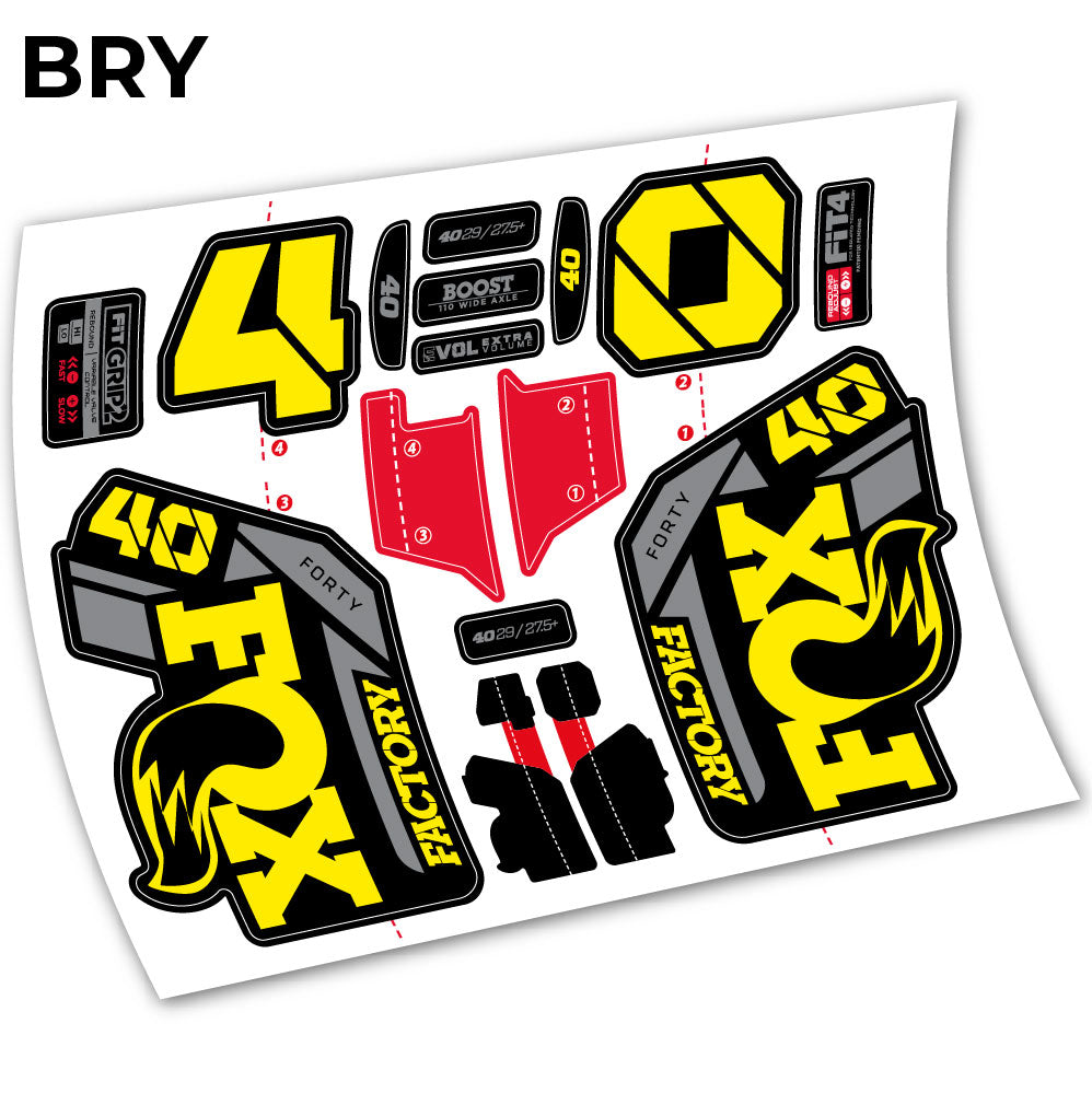 Autocollant, Fox 40 Factory 2021 Stickers, Autocollant Vélo Fourche Vinyle