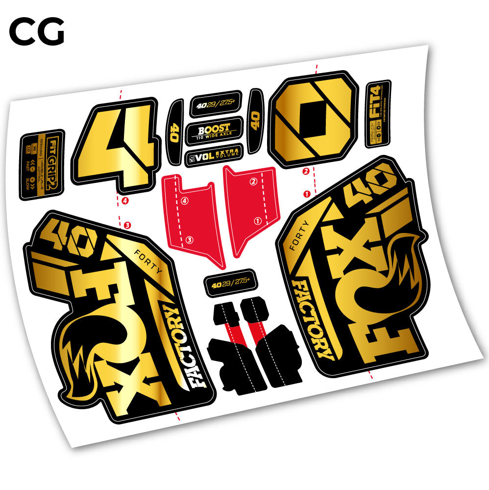 Autocollant, Fox 40 Factory 2021 Stickers, Autocollant Vélo Fourche Vinyle