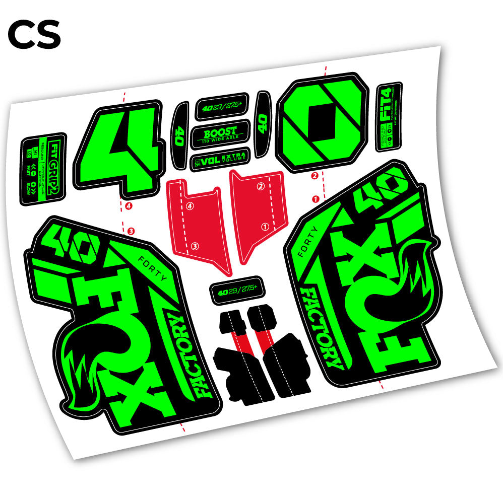 Autocollant, Fox 40 Factory 2021 Stickers, Autocollant Vélo Fourche Vinyle