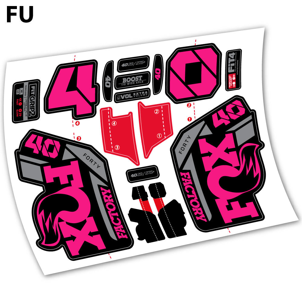 Autocollant, Fox 40 Factory 2021 Stickers, Autocollant Vélo Fourche Vinyle