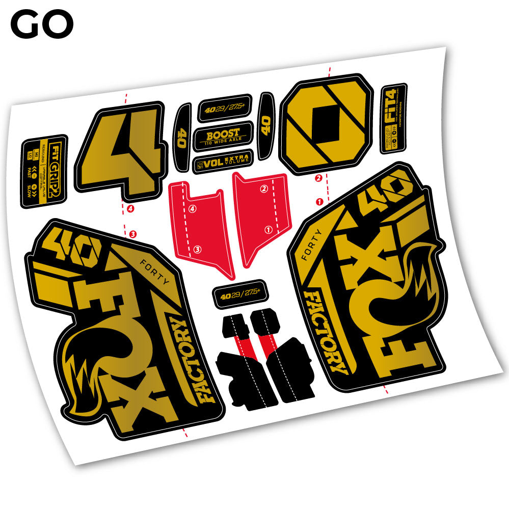 Autocollant, Fox 40 Factory 2021 Stickers, Autocollant Vélo Fourche Vinyle