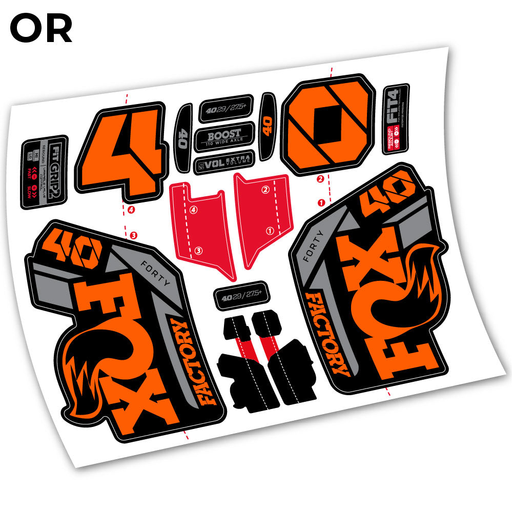 Autocollant, Fox 40 Factory 2021 Stickers, Autocollant Vélo Fourche Vinyle