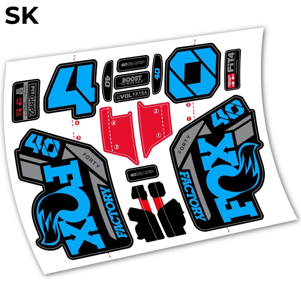 Autocollant, Fox 40 Factory 2021 Stickers, Autocollant Vélo Fourche Vinyle