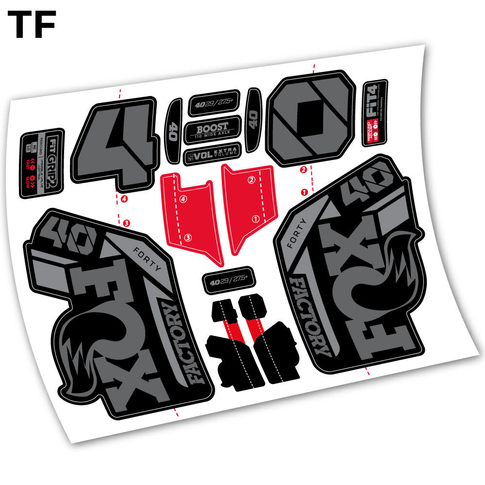 Autocollant, Fox 40 Factory 2021 Stickers, Autocollant Vélo Fourche Vinyle