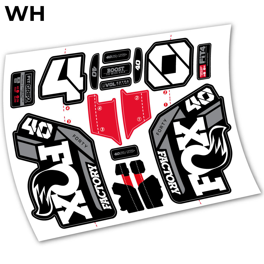 Autocollant, Fox 40 Factory 2021 Stickers, Autocollant Vélo Fourche Vinyle