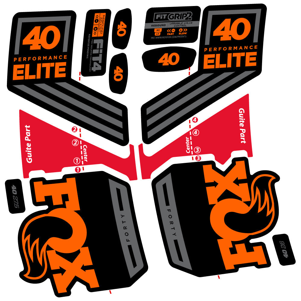 Autocollant Fox 40 Elite 2019, Vélo Fourche, Autocollant Vinyle