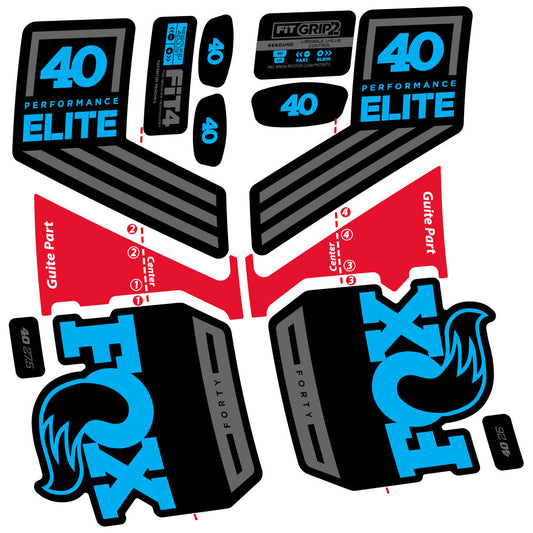 Autocollant Fox 40 Elite 2019, Vélo Fourche, Autocollant Vinyle
