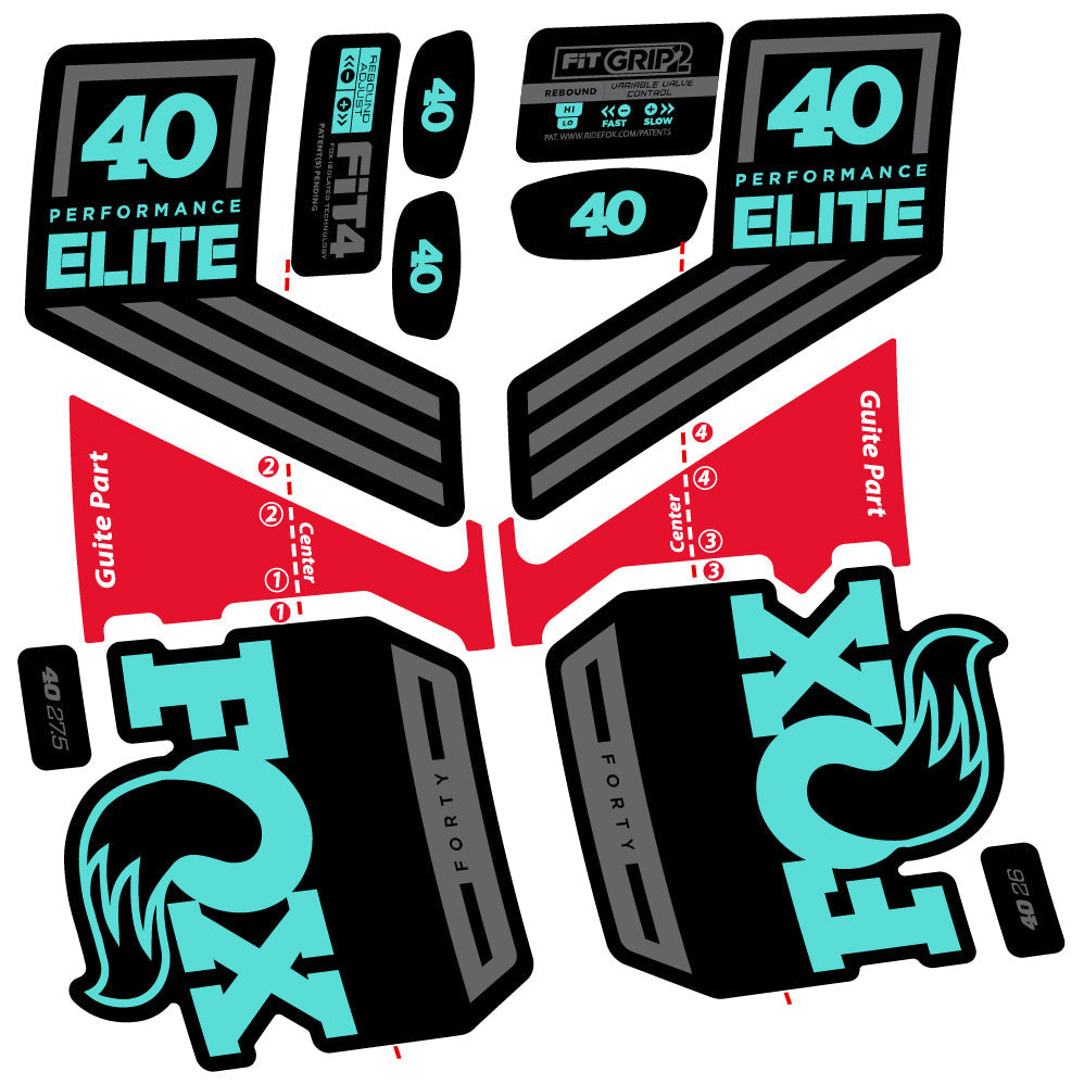 Autocollant Fox 40 Elite 2019, Vélo Fourche, Autocollant Vinyle