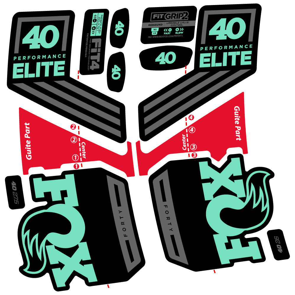 Autocollant Fox 40 Elite 2019, Vélo Fourche, Autocollant Vinyle