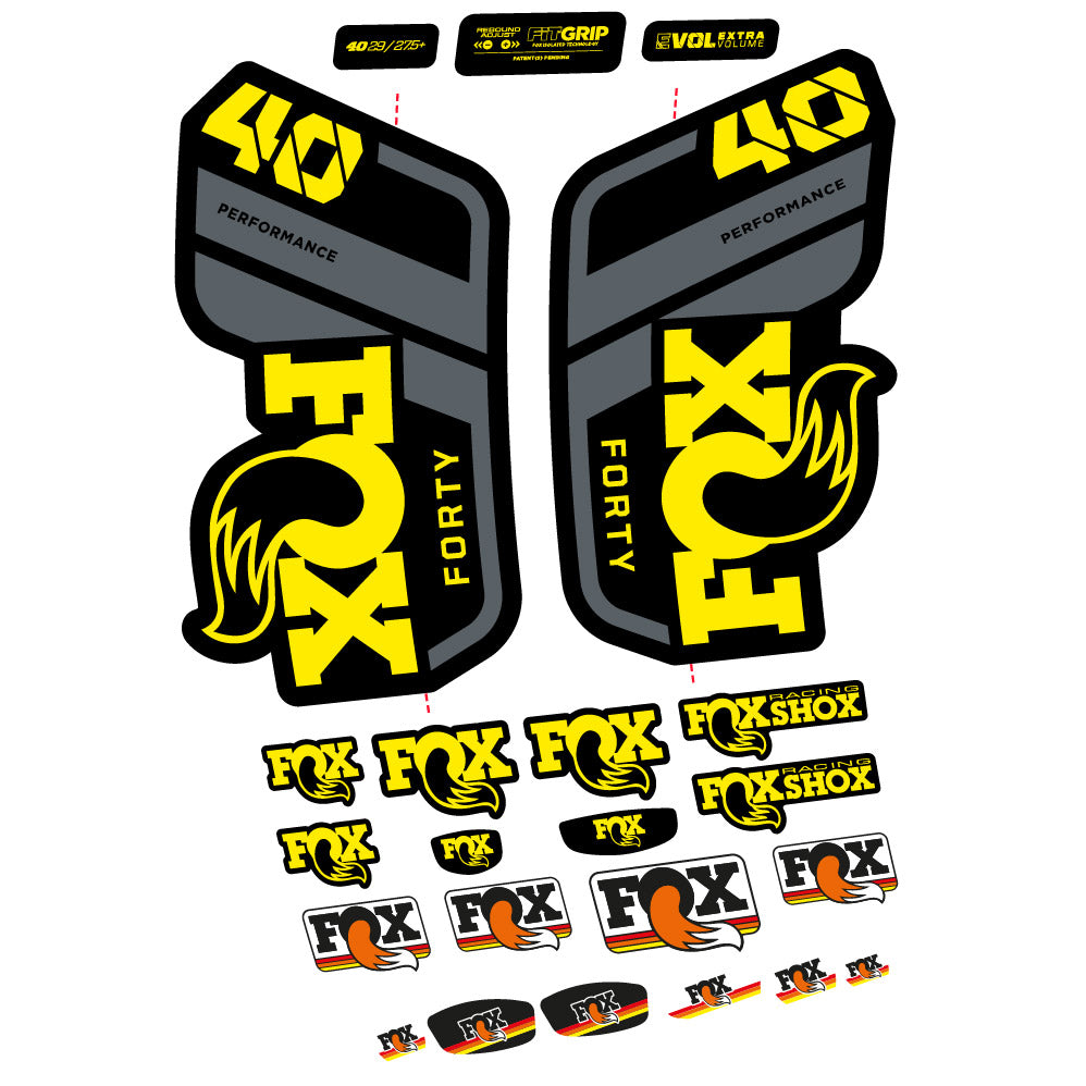 Autocollant Fox 40 Performance 2021, Fourche 29, Autocollant Vélo vinyle