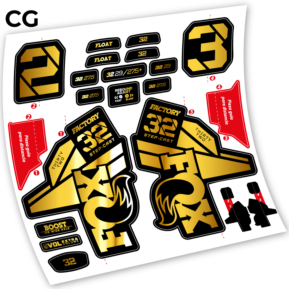 Autocollant, Fox 32 Factory Kashima 2021,Vélo Fourche Vinyle sticker