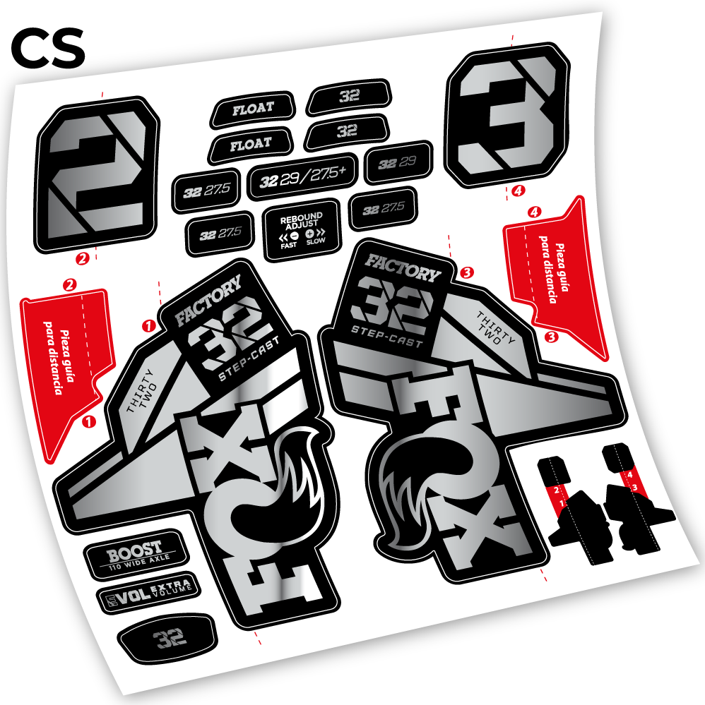 Autocollant, Fox 32 Factory Kashima 2021,Vélo Fourche Vinyle sticker