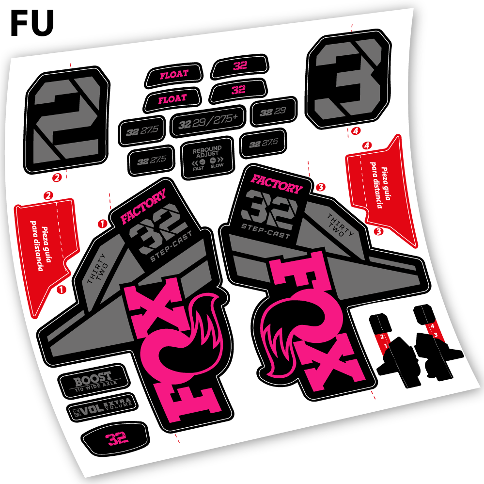 Autocollant, Fox 32 Factory Kashima 2021,Vélo Fourche Vinyle sticker
