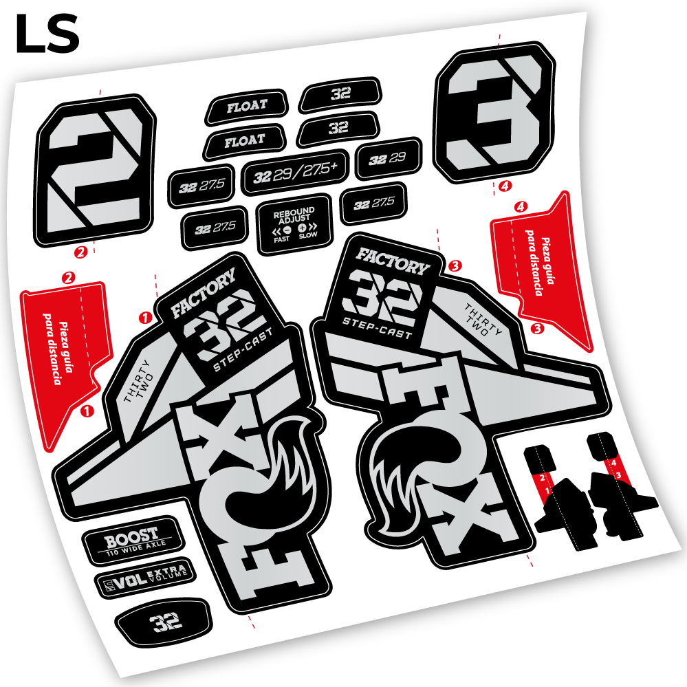 Autocollant, Fox 32 Factory Kashima 2021,Vélo Fourche Vinyle sticker