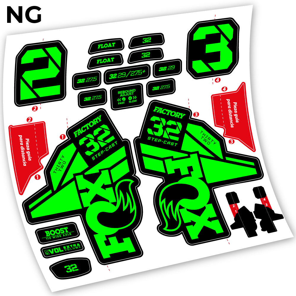 Autocollant, Fox 32 Factory Kashima 2021,Vélo Fourche Vinyle sticker