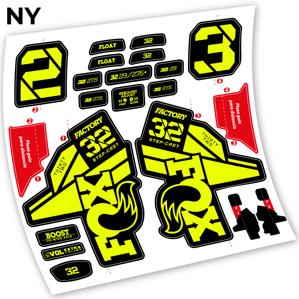 Autocollant, Fox 32 Factory Kashima 2021,Vélo Fourche Vinyle sticker