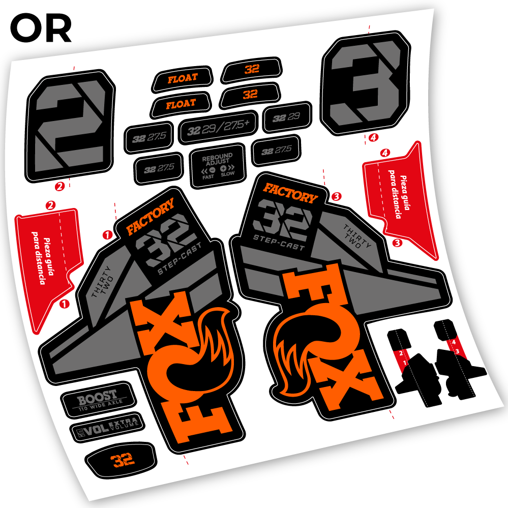 Autocollant, Fox 32 Factory Kashima 2021,Vélo Fourche Vinyle sticker