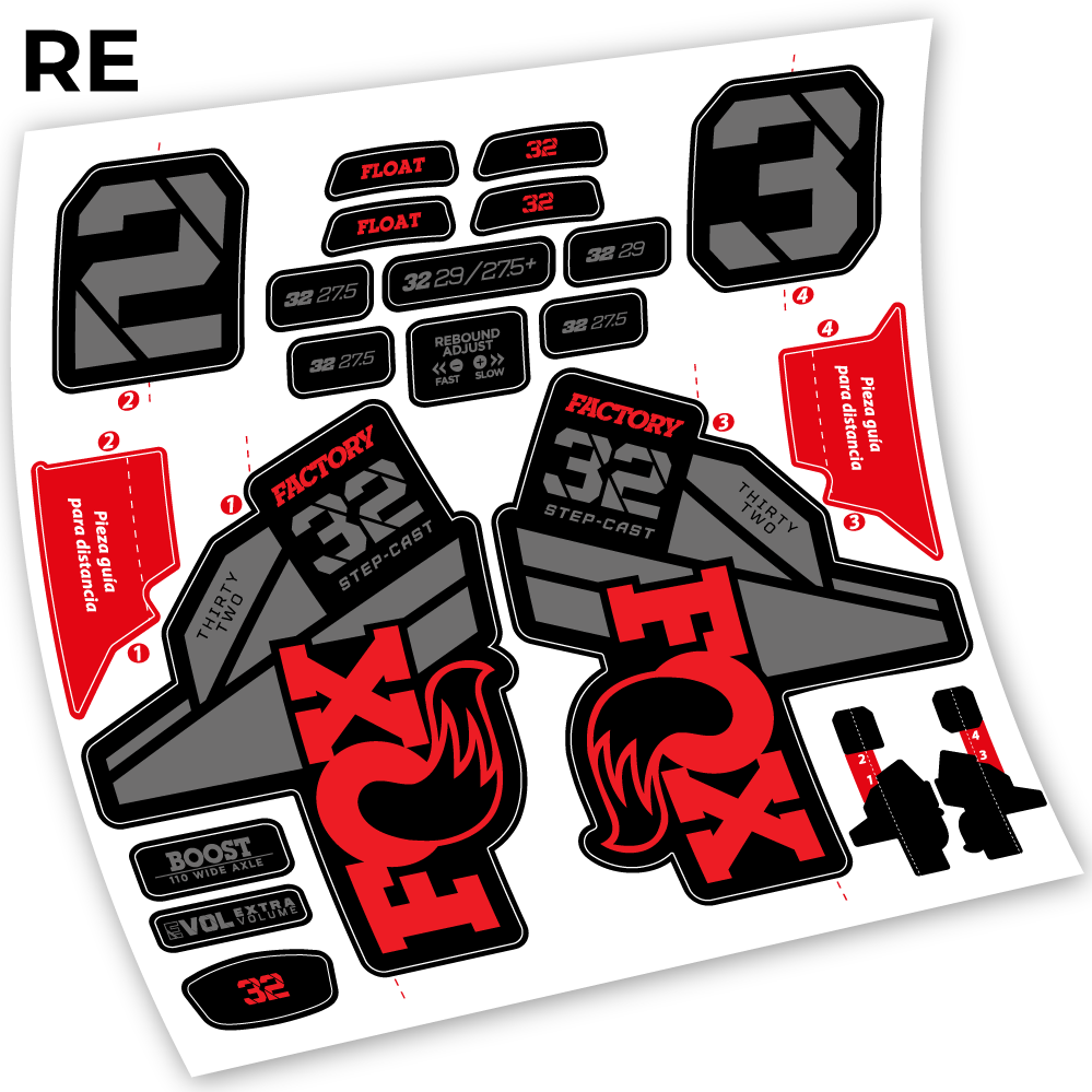Autocollant, Fox 32 Factory Kashima 2021,Vélo Fourche Vinyle sticker