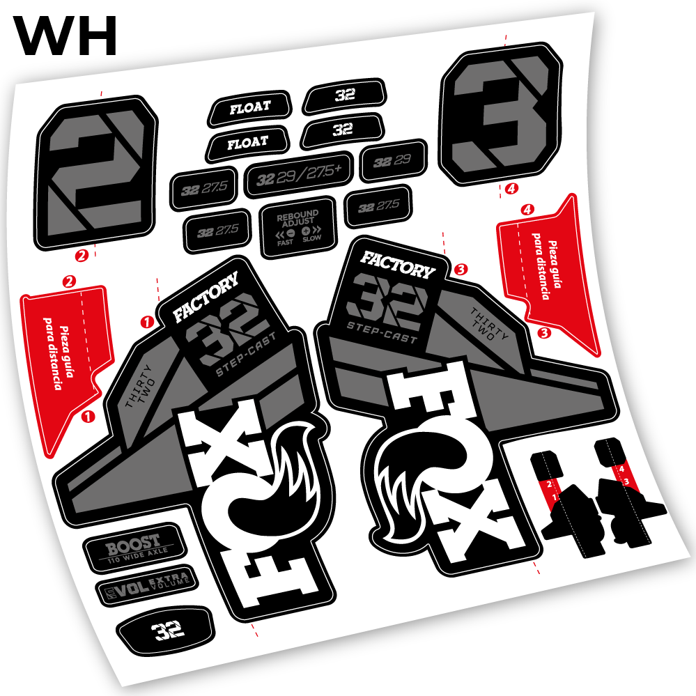 Autocollant, Fox 32 Factory Kashima 2021,Vélo Fourche Vinyle sticker