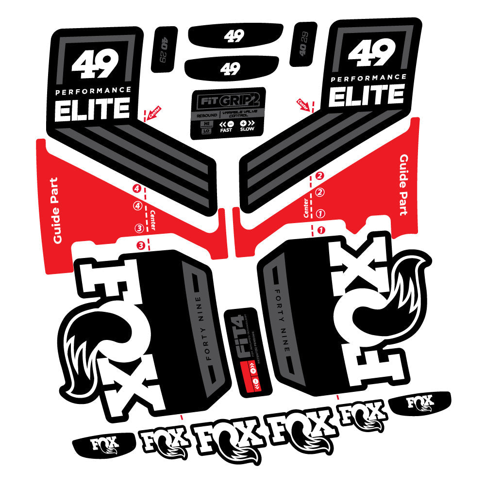 Autocollant Fox 49 Performance Elite 2019, Fourche 29, Autocollant Vélo vinyle