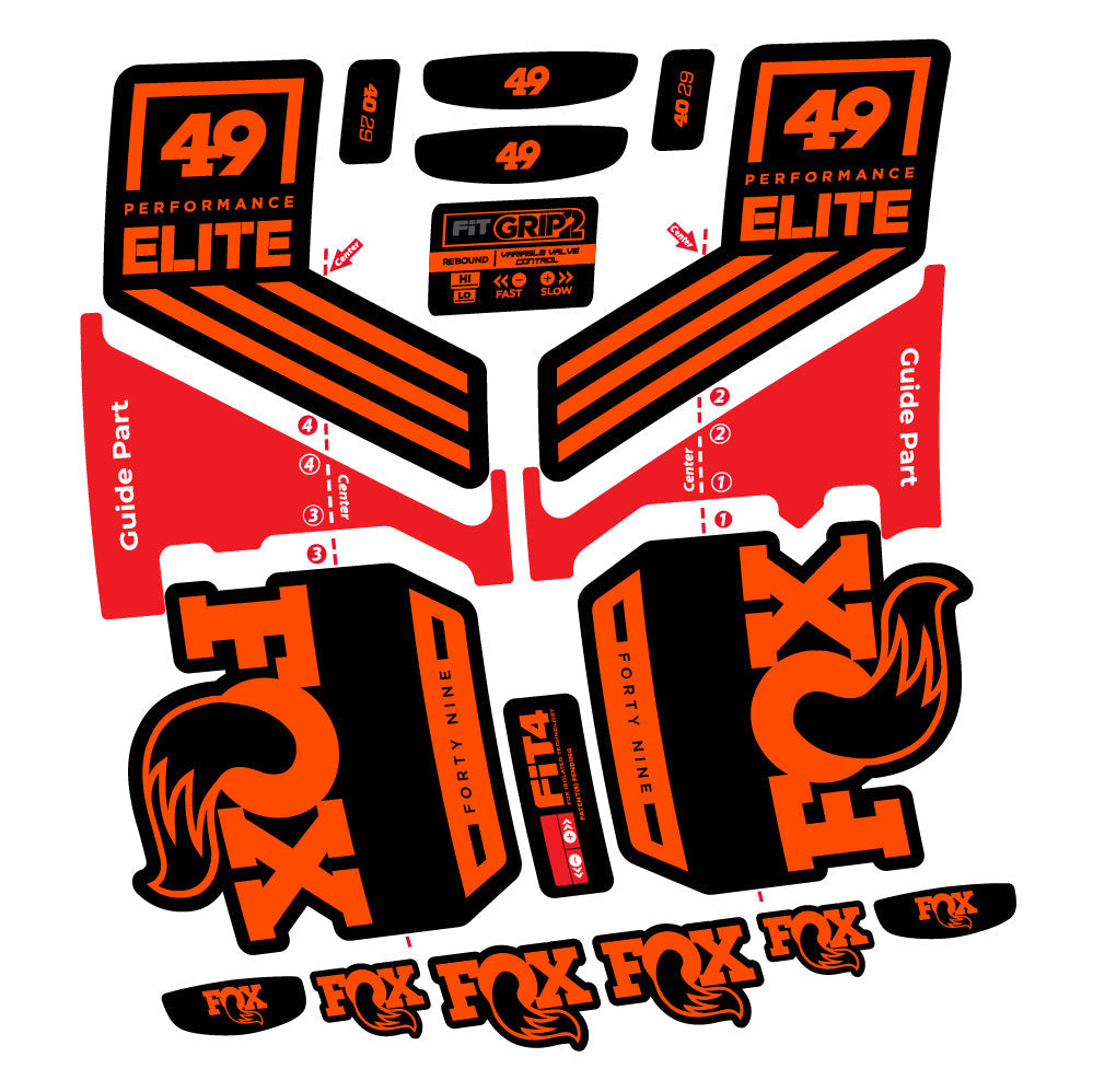 Autocollant Fox 49 Performance Elite 2019, Fourche 29, Autocollant Vélo vinyle