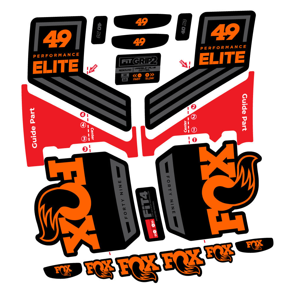 Autocollant Fox 49 Performance Elite 2019, Fourche 29, Autocollant Vélo vinyle
