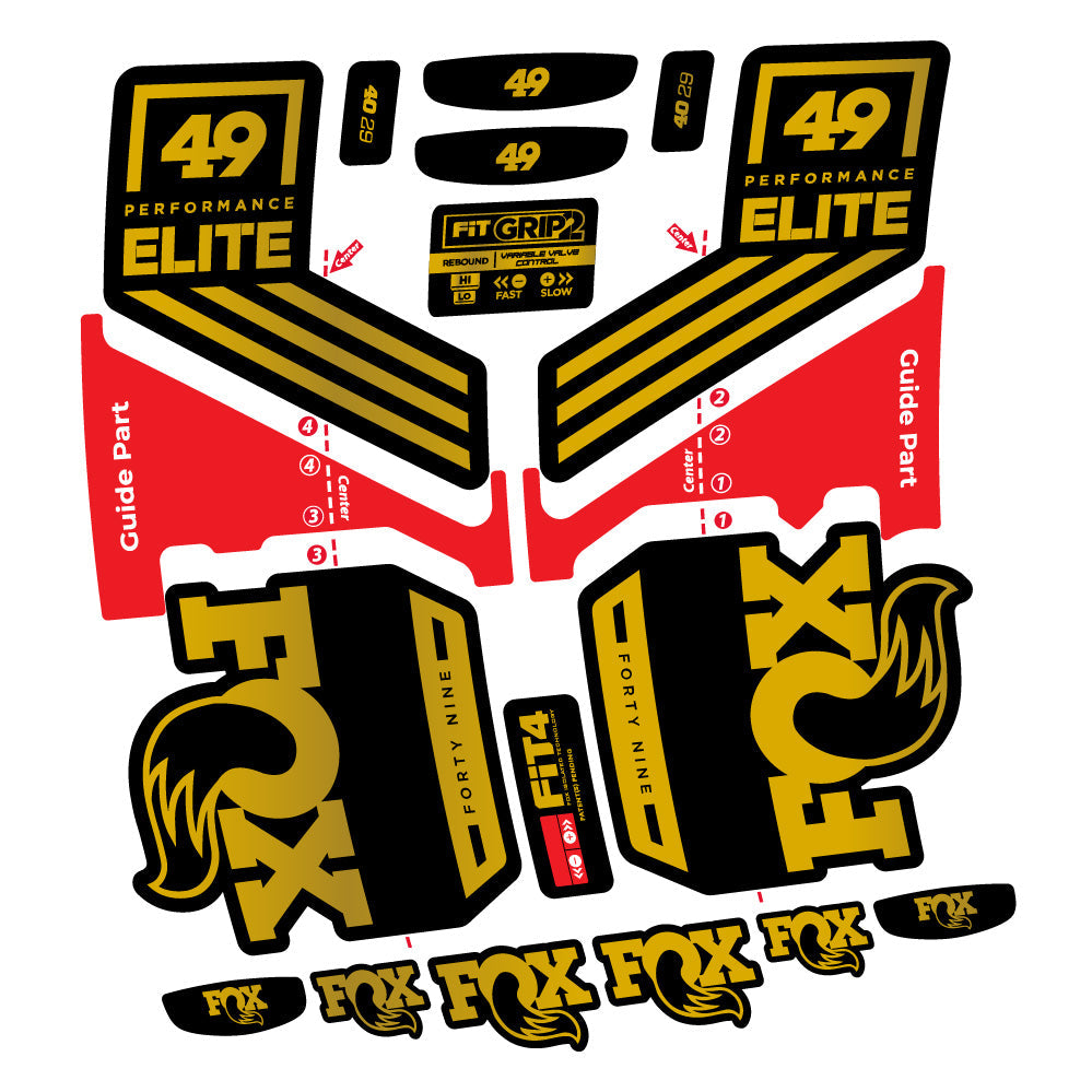Autocollant Fox 49 Performance Elite 2019, Fourche 29, Autocollant Vélo vinyle