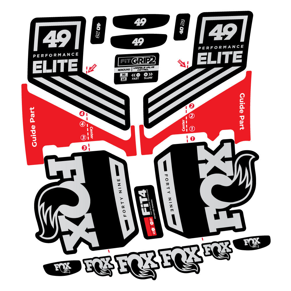 Autocollant Fox 49 Performance Elite 2019, Fourche 29, Autocollant Vélo vinyle