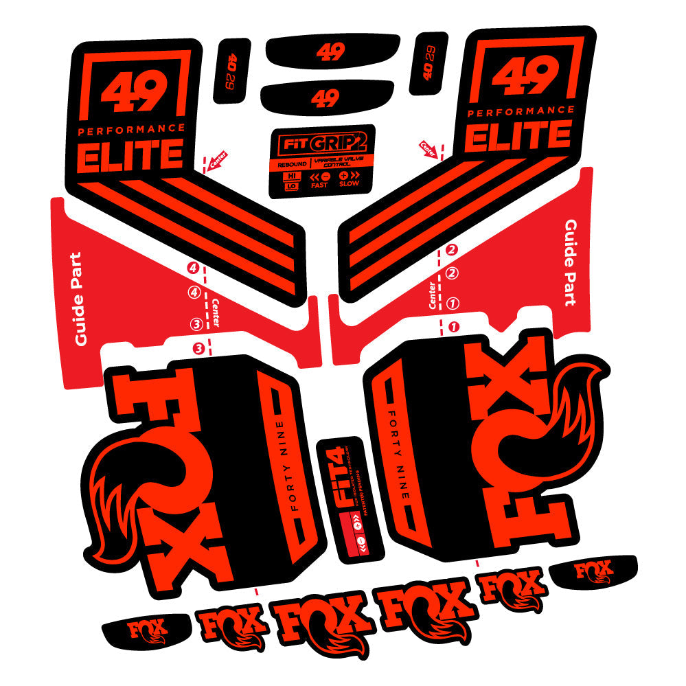 Autocollant Fox 49 Performance Elite 2019, Fourche 29, Autocollant Vélo vinyle